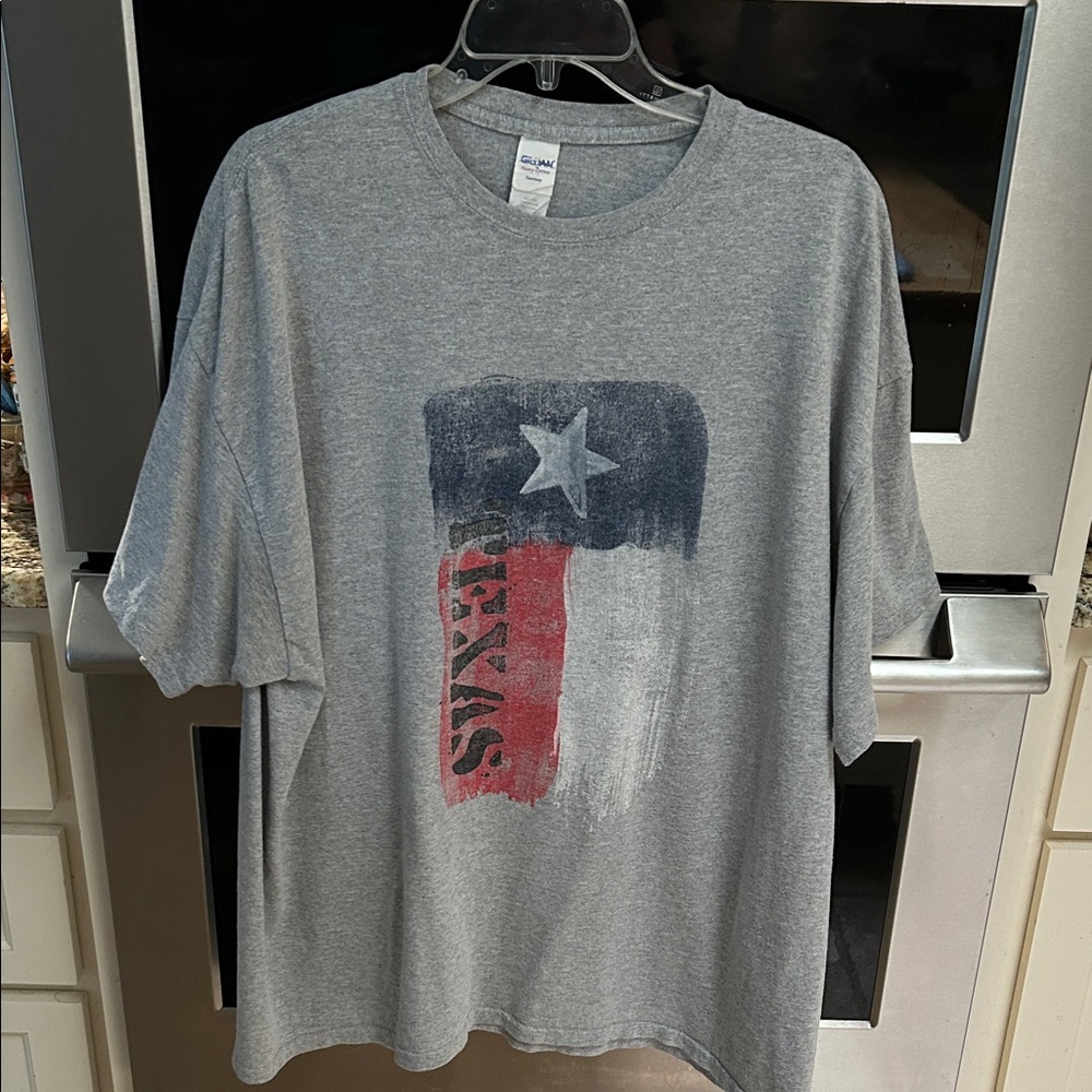 Gildan Gray Texas Flag T-Shirt size 2XL